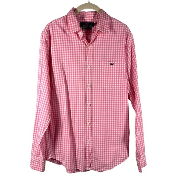 Vineyard Vines Slim Fit Tucker‎ Shirt Men's Small Pink Gingham Check Button Down - Picture 1 of 7